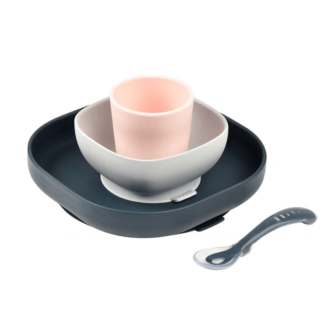 Beaba Silicone Suction Meal Set - Navy-1875027435704160256