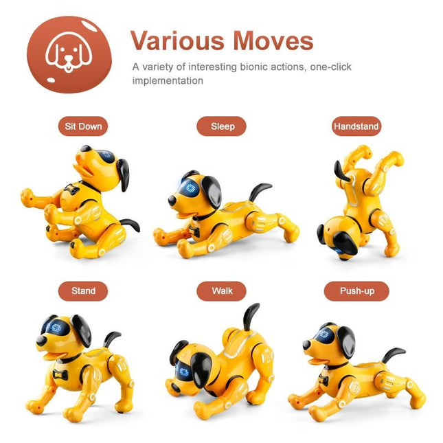 Programmable Rc Robot Dog Toy - Yellow-1902560098652393476