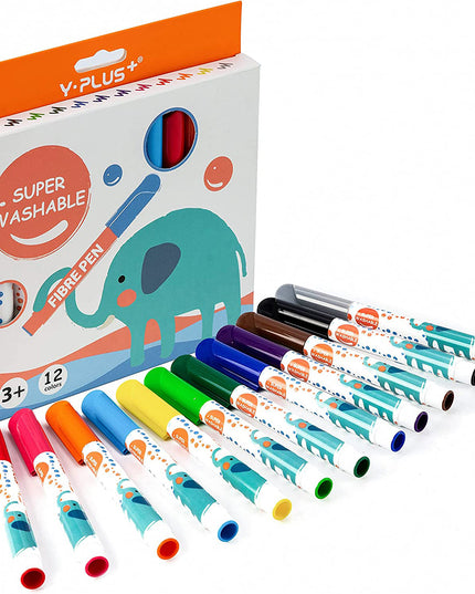 YPLUS Elephant Watercolor JUMBO Markers Set 12 Colours-1894516810909356032