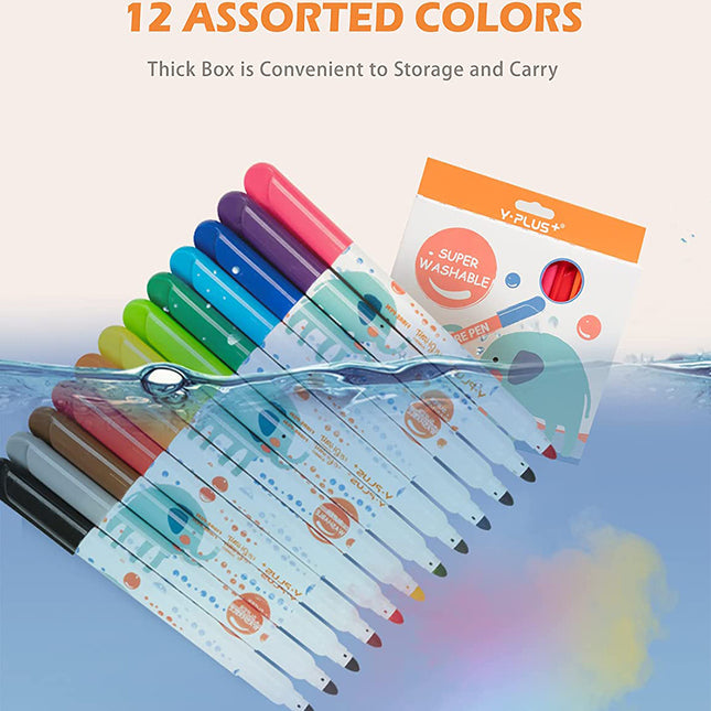 YPLUS Elephant Watercolor JUMBO Markers Set 12 Colours-1894516810909356034