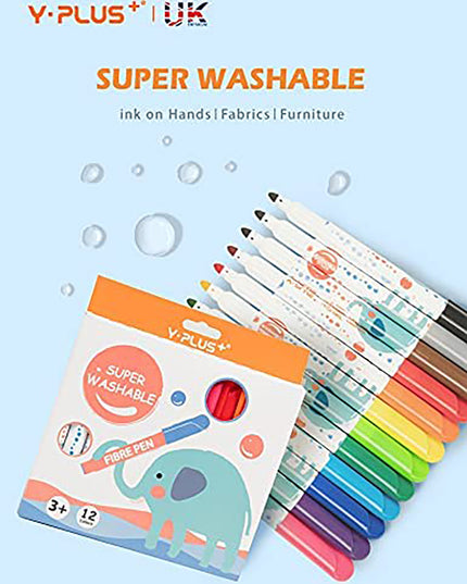 YPLUS Elephant Watercolor JUMBO Markers Set 12 Colours-1894516810909356035