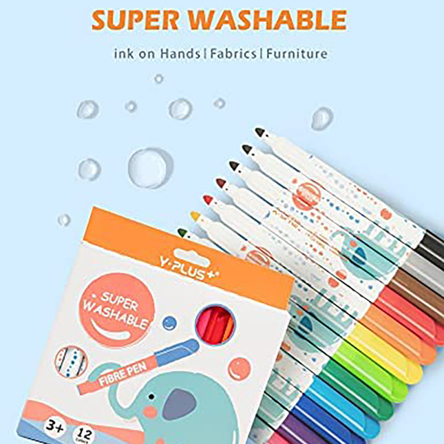 YPLUS Elephant Watercolor JUMBO Markers Set 12 Colours-1894516810909356035