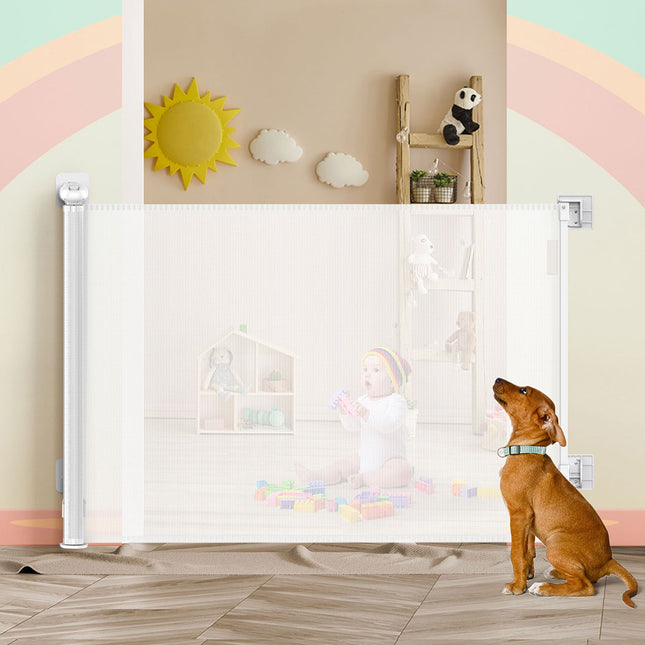 BoPeep Retractable Baby Safety Gates 300cm White 300 cm-1864184339819008006