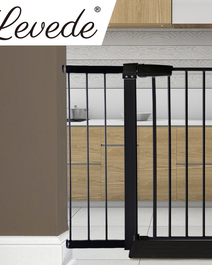 Levede Baby Safety Gate Adjustable Pet Black 20cm Extension-1864183161387356166