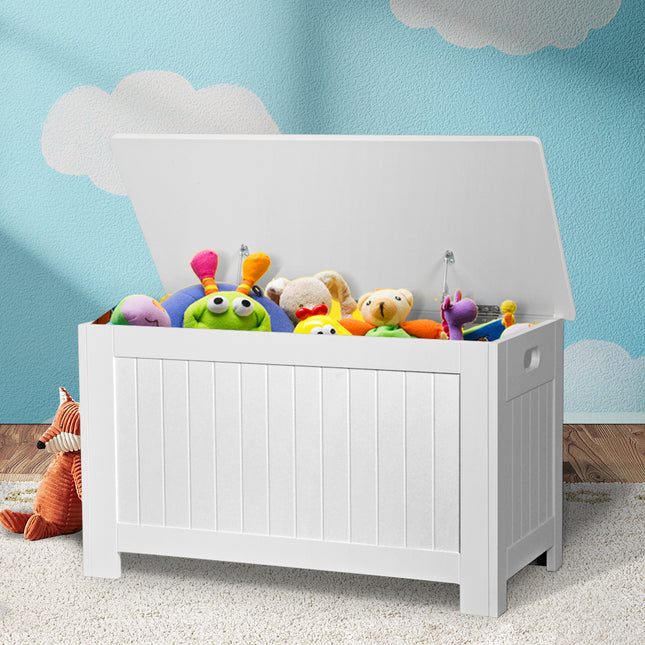Levede Kids Toy Box Storage Chest Cabinet White-1864184634938626054
