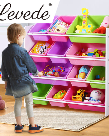 Levede 12Bins Kids Toy Box Bookshelf-1864184634397560838