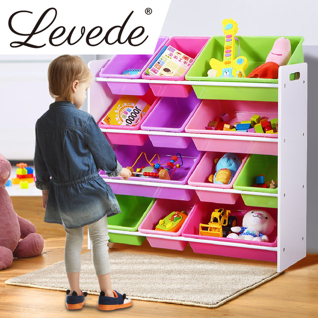 Levede 12Bins Kids Toy Box Bookshelf-1864184634397560838