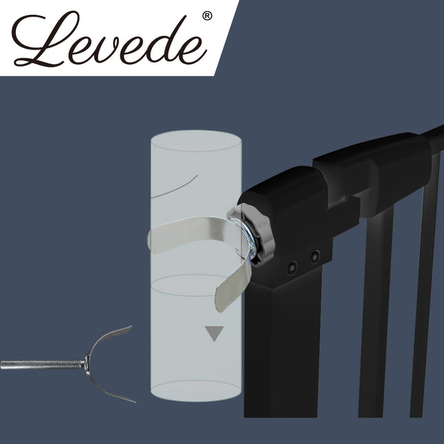 Levede Baby Safety Gate U Style Adaptor Black-1864183160301031430