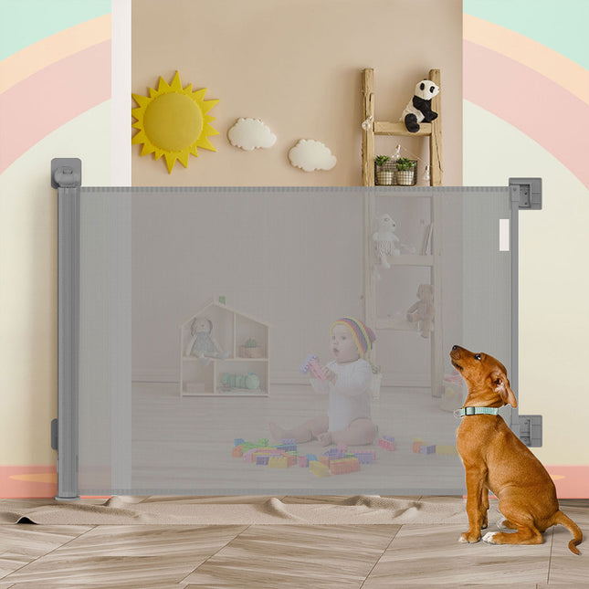 BoPeep Retractable Baby Safety Gates 300cm Grey 300 cm-1864184339647041542