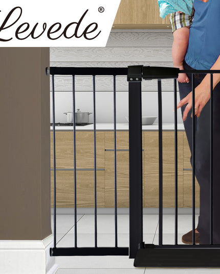 Levede Baby Safety Gate Adjustable Pet Black 30cm Extension-1864183161701928966