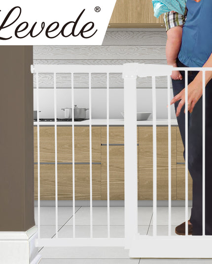 Levede Baby Safety Gate Adjustable Pet White 45cm Extension-1864183162184273926