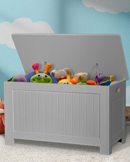 Levede Kids Toy Box Storage Chest Cabinet Grey-1864184635089620998
