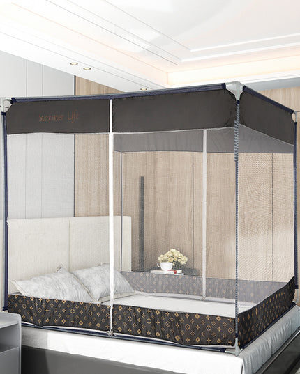 Dreamz Mosquito Bed Nets Foldable Canopy Square Grey-1864184403291410438