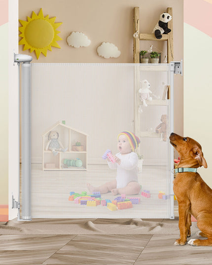BoPeep Retractable Baby Safety Gates 150cm White 150 cm-1864184339508629510