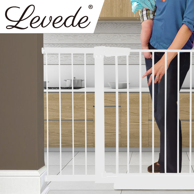 Levede Baby Safety Gate Adjustable Pet White 30cm Extension-1864183161852923910