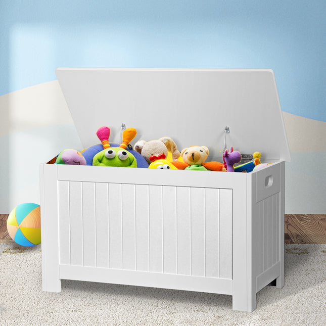 Levede Kids Toy Box Storage Chest Cabinet White-1864184634938626055