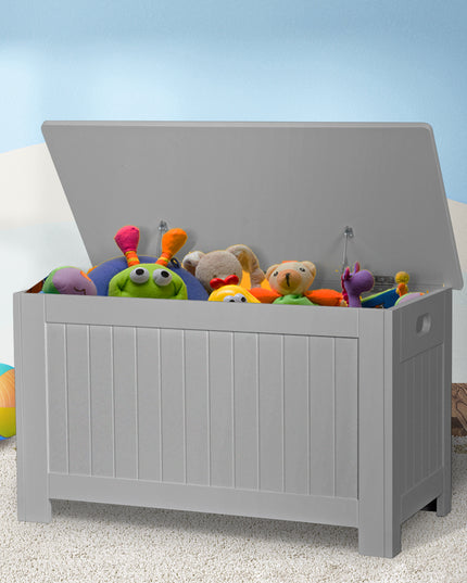 Levede Kids Toy Box Storage Chest Cabinet Grey-1864184635089620999