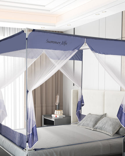Dreamz Mosquito Bed Nets Foldable Canopy Square Blue-1864184403459182599
