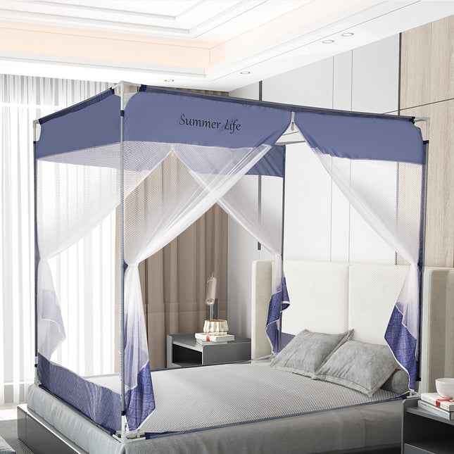 Dreamz Mosquito Bed Nets Foldable Canopy Square Blue-1864184403459182599