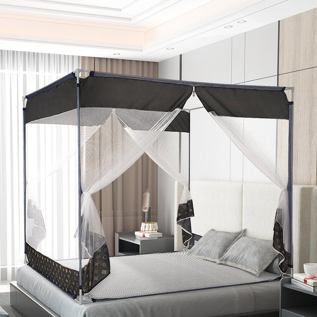 Dreamz Mosquito Bed Nets Foldable Canopy Square Grey-1864184403291410439