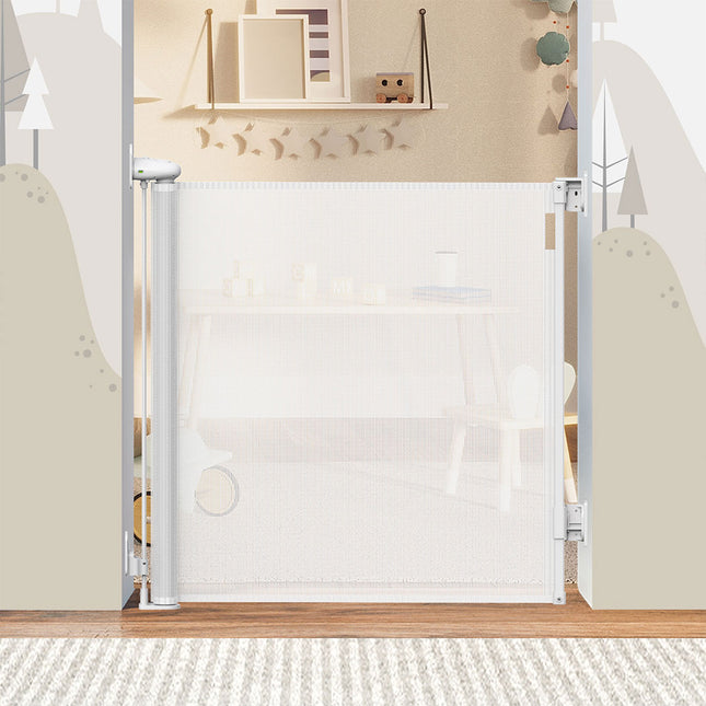 BoPeep Retractable Baby Safety Gates 150cm White 150 cm-1864184339508629511