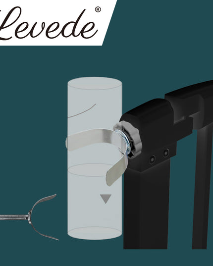 Levede Baby Safety Gate U Style Adaptor Black-1864183160301031431