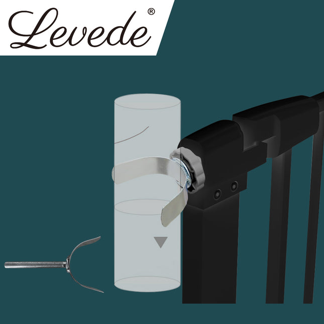 Levede Baby Safety Gate U Style Adaptor Black-1864183160301031431