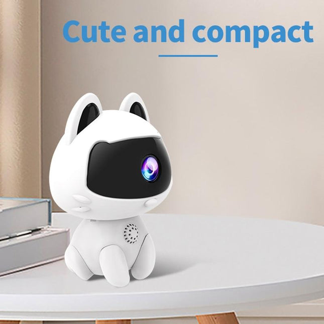 Smart Home Camera With Night Vision & Two-Way Voice & Motion Detection - Cute Pets White-1902560077827674119