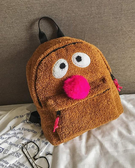 Girls' Plush Bird Backpack - Compact And Cute-1902560099302510596