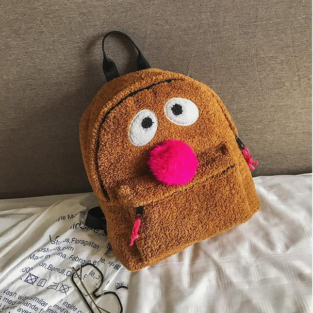 Girls' Plush Bird Backpack - Compact And Cute-1902560099302510596