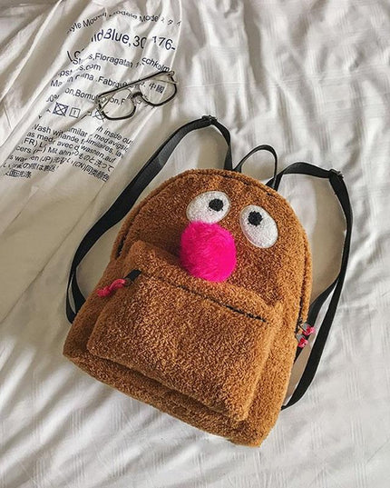 Girls' Plush Bird Backpack - Compact And Cute-1902560099302510594