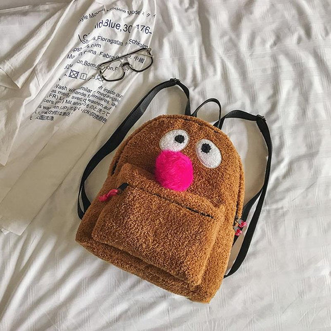 Girls' Plush Bird Backpack - Compact And Cute-1902560099302510594