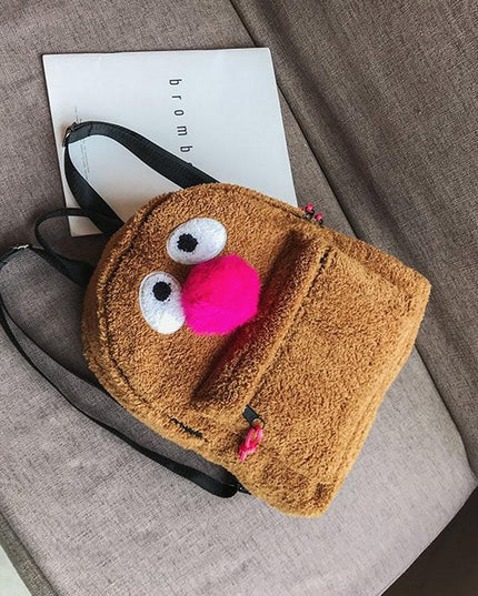 Girls' Plush Bird Backpack - Compact And Cute-1902560099302510595