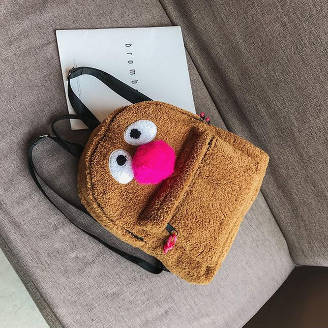 Girls' Plush Bird Backpack - Compact And Cute-1902560099302510595