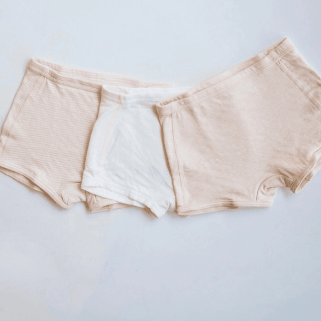Angel Dept Organic Cotton Kids Underwear White Boxer Briefs - Girl 140-1875027515312050176