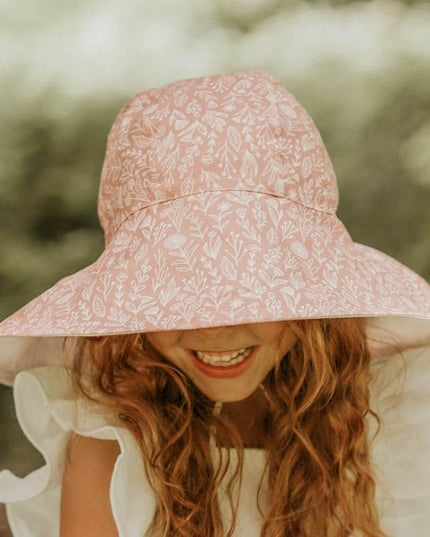 Bedhead Girls Wide- Brimmed Sun Bonnet Hat- Freya/Flax S-1875027497289125893