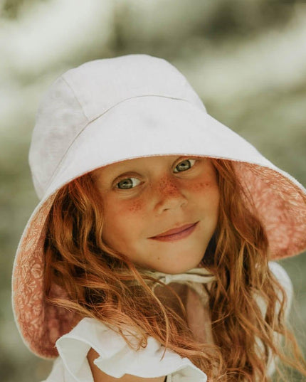 Bedhead Girls Wide- Brimmed Sun Bonnet Hat- Freya/Flax S-1875027497289125895