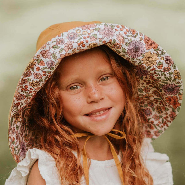 Bedhead Girls Wide- Brimmed Sun Bonnet Hat- Matilda/Maize S-1875027497142325251