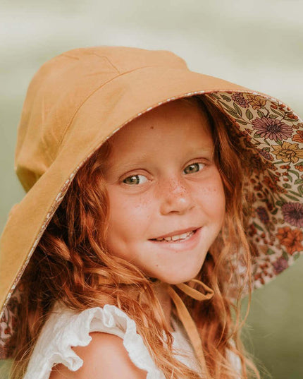 Bedhead Girls Wide- Brimmed Sun Bonnet Hat- Matilda/Maize S-1875027497142325253