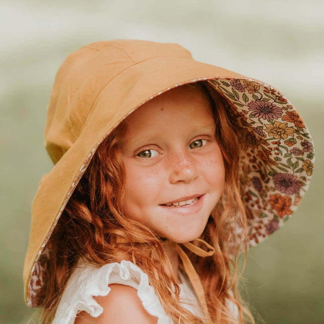 Bedhead Girls Wide- Brimmed Sun Bonnet Hat- Matilda/Maize S-1875027497142325253