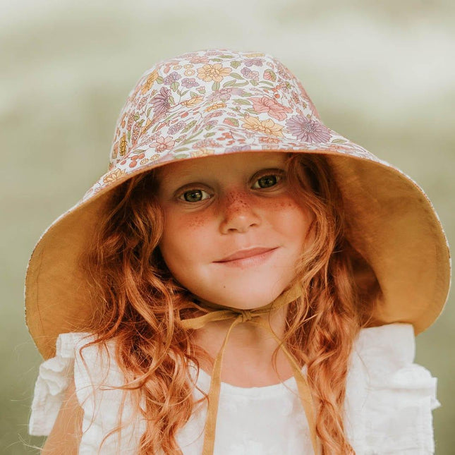 Bedhead Girls Wide- Brimmed Sun Bonnet Hat- Matilda/Maize S-1875027497142325254