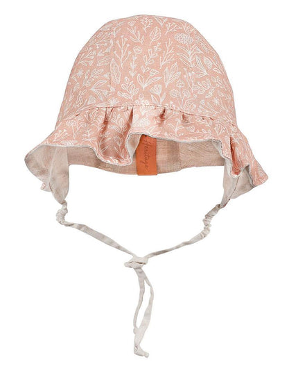 Bedhead Heritage Reversible Ruffle Bonnet Hat-Freya/Flax M-1875027434529755137