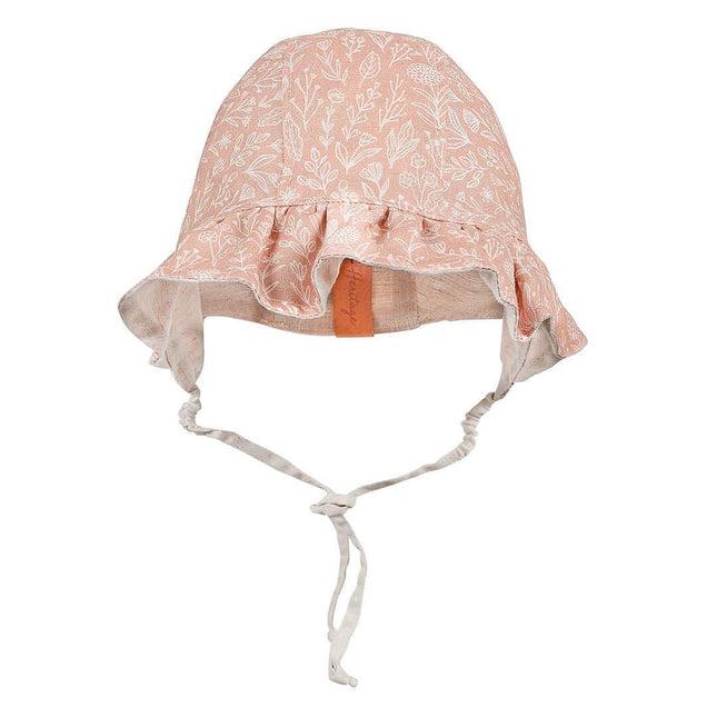 Bedhead Heritage Reversible Ruffle Bonnet Hat-Freya/Flax M-1875027434529755137
