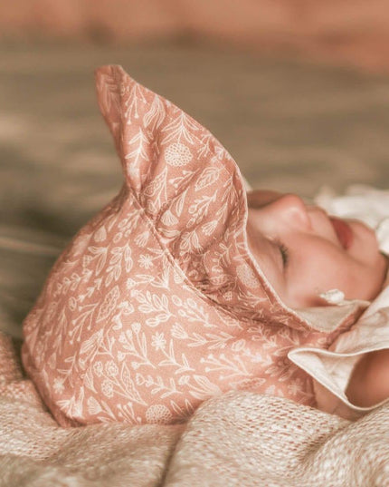 Bedhead Heritage Reversible Ruffle Bonnet Hat-Freya/Flax M-1875027434529755144