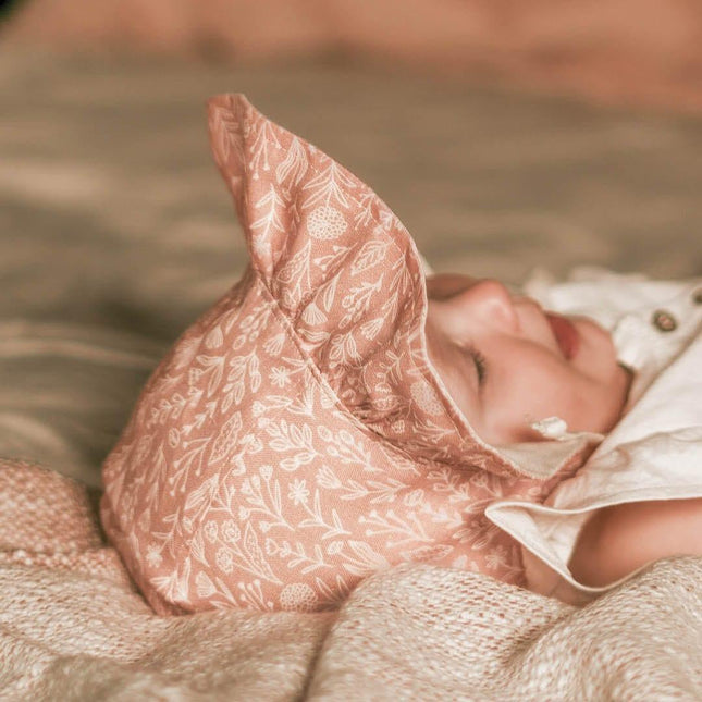 Bedhead Heritage Reversible Ruffle Bonnet Hat-Freya/Flax M-1875027434529755144