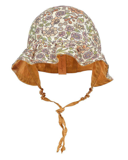 Bedhead Heritage Reversible Ruffle Bonnet Hat-Matilda/Maize M-1875027434676555777