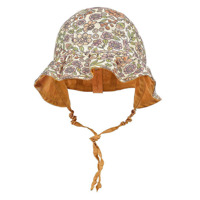 Bedhead Heritage Reversible Ruffle Bonnet Hat-Matilda/Maize M-1875027434676555777