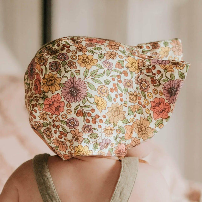 Bedhead Heritage Reversible Ruffle Bonnet Hat-Matilda/Maize M-1875027434676555783