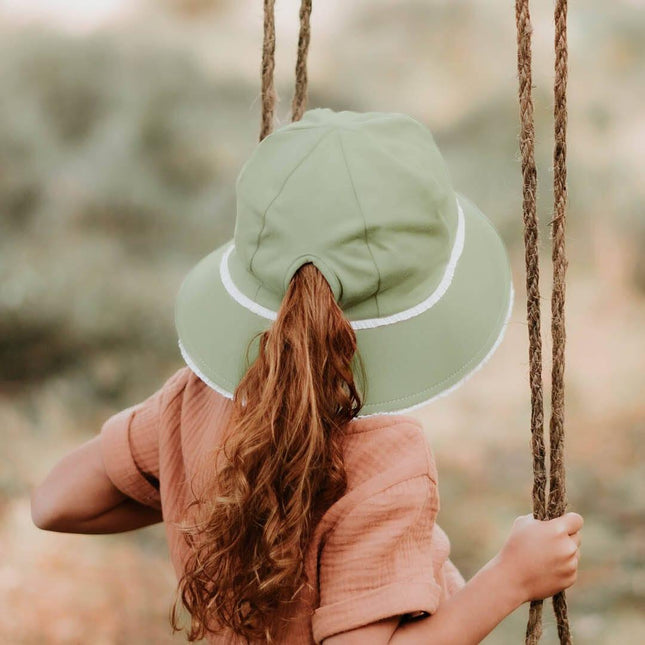 Bedhead Ponytail Bucket Hat - Khaki Ruffle L-1875027433820917764