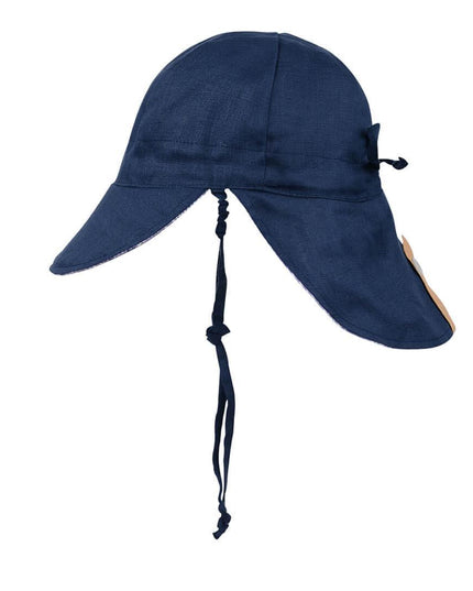 Bedhead Reversible Baby Flap Sun Hat-Norman/Indigo S-1875027479392030720